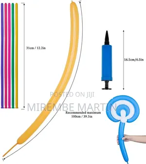100 Pcs Pipe Balloons with Hand Pump