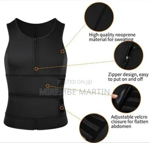 Men's Zipper Waist Trainer Vest - Neoprene Body Shaper L
