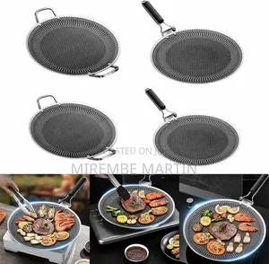 Outdoor Baking Tray Frying Pan BBQ Grill with Stainless Steel Handle