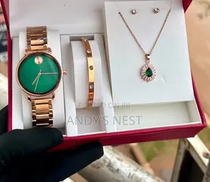 Movado Ladies Watch with Bangle and Necklace Set
