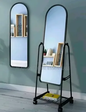 Full-Length Arched Dressing Mirror with Wheels