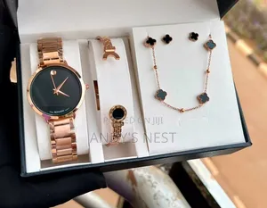 Movado Ladies Watch with Bangle and Necklace Set