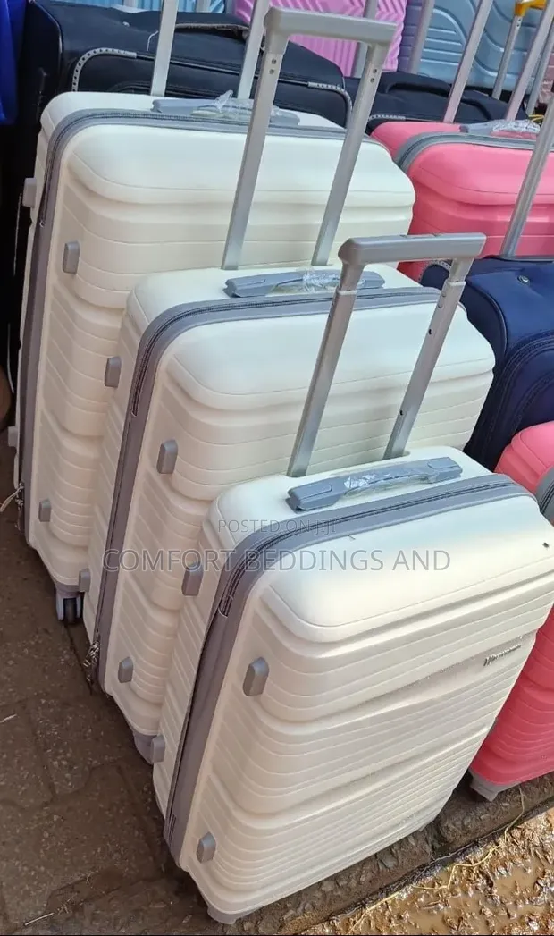 Rubber Suitcase Set - Cream - 1