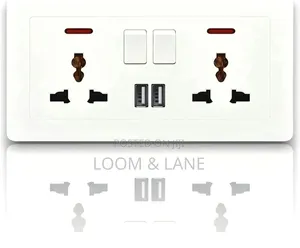 2-Gang Universal Switched Wall Socket with USB