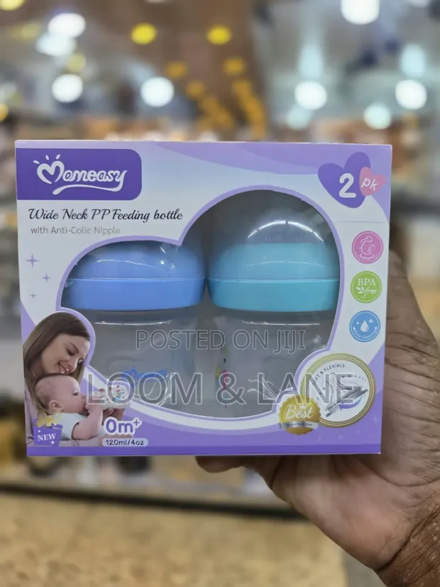 2pcs Momeasy 120ml Wide-Neck Anti-Colic Feeding Bottles - 1
