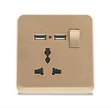 Single-Gang Universal Wall Socket with USB Charging Ports - 2