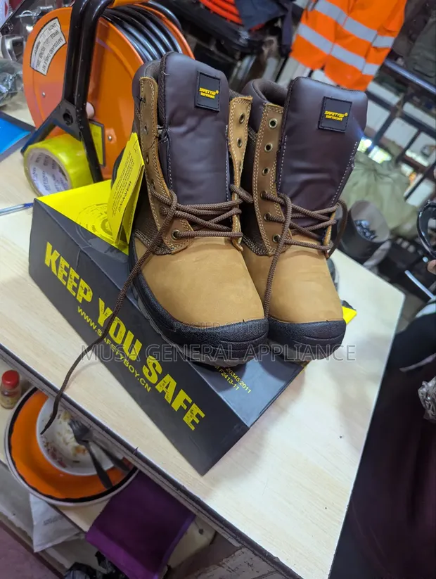 Boy Brown Nubuck Industrial Safety Boots - 1