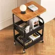 Metal & Wood Serving Trolley with Wheels - 2