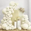 100pcs 12'' Ivory White Latex Balloons - 2