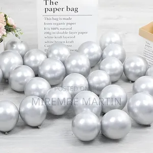 12-inch Pearl Latex Silver Balloon