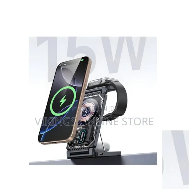 3-in-1 Foldable Wireless Charger, MagSafe Compatible - 1