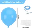 100pcs 12 Inch Light Blue Latex Balloons - 3