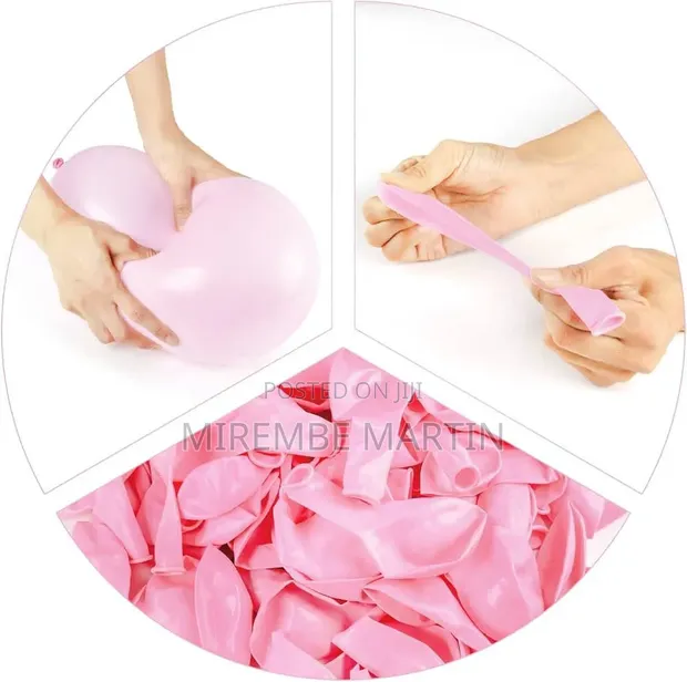 12 Inch Baby Pink Latex Party Balloons (Helium Quality) - 1