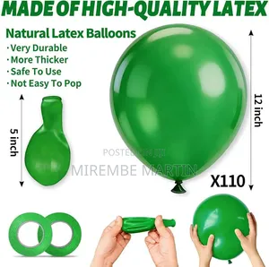100 Pcs Dark Green Latex Party Balloons (12 Inch)