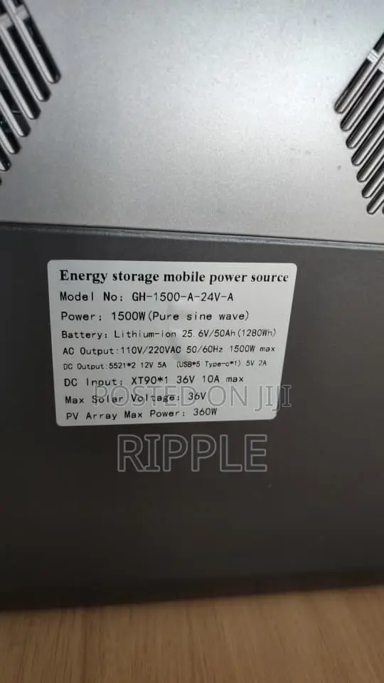1500W Portable Power Station 25.6V 50Ah LiFePO4 Solar Generator - 1