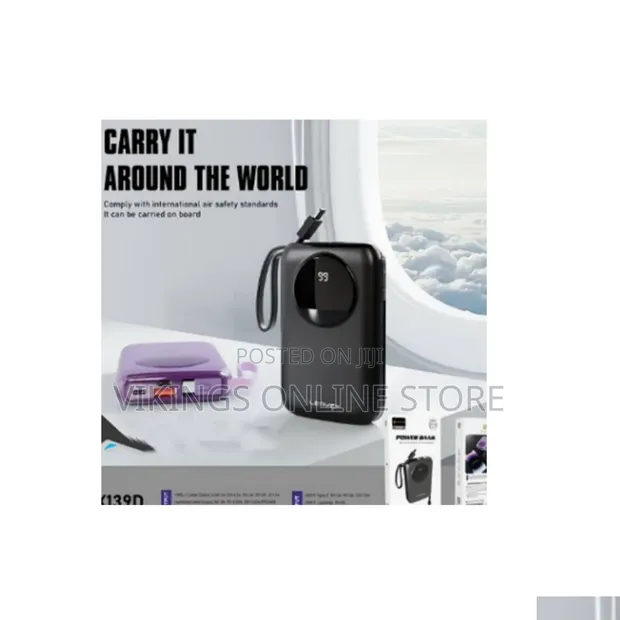 PX139D 10,000mAh Portable Power Bank with LED Display - 1