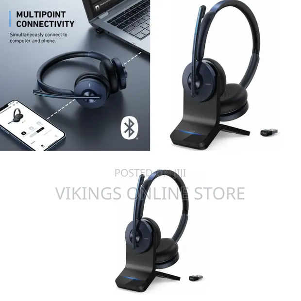 Anker PowerConf H700 Bluetooth Headset with Charging Stand - 1