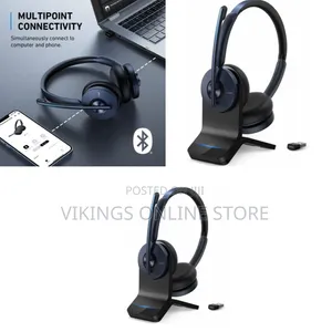 Anker PowerConf H700 Bluetooth Headset with Charging Stand