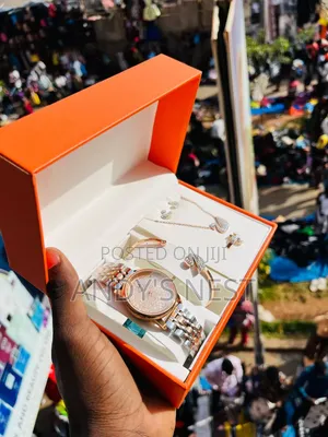 Ladies Geneva Watch with Bangle and Necklace Set