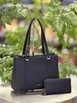 Chrisbella 2-in-1 Handbag Set: Nude Tote & Wallet with Twilly - 4