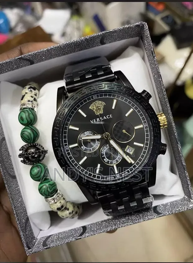 Versace Men's Watch with Bangle - 1