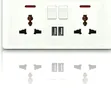 2-Gang Universal Switched Wall Socket with USB Ports - 1