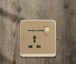 Single-Gang Universal Wall Socket with USB Charging Ports - 1
