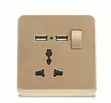 Single-Gang Universal Wall Socket with USB Charging Ports - 2
