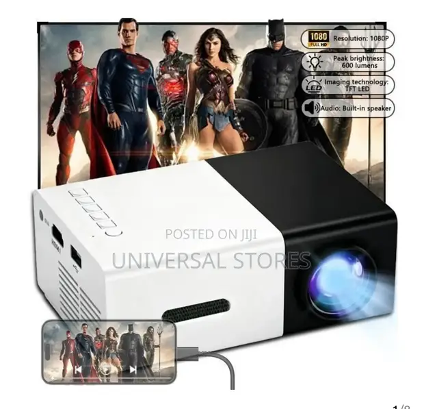 Mini LED Projector, 1080P HD Outdoor Camping - 1