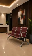 3-Seater Burgundy Waiting Chair - 2