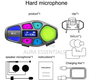 K30 Motorcycle Helmet Headset with FM Radio