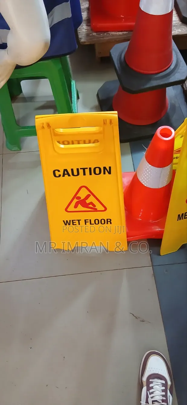 Ace-Tek Plastic A-Frame Caution Wet Floor Safety Sign - 1