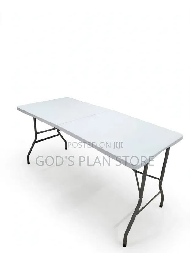 6ft White Foldable Plastic Table - 1