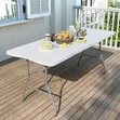 6ft White Foldable Plastic Table - 3
