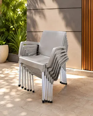 Plastic Dining Chairs with Metal Stands (Set of 4)