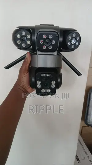 Solar Security Camera with Motion Lights - 3 Lens Outdoor CCTV