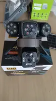Solar Security Camera with Motion Lights - 3 Lens Outdoor CCTV - 3