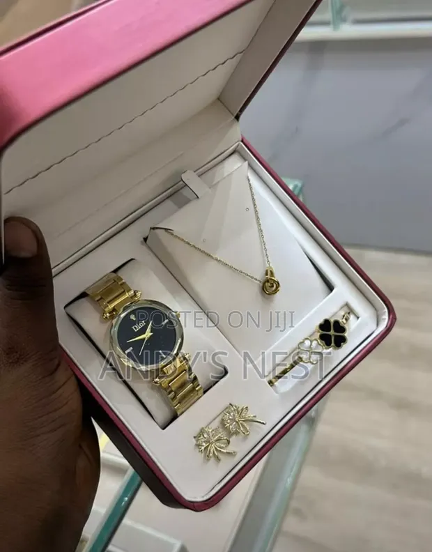 Dior Ladies Watch Set with Necklace, Earrings & Bracelet - 1