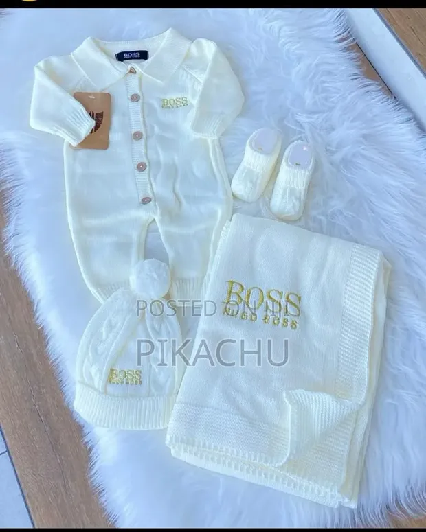 HUGO BOSS Baby Crochet Receiver Set - White - 1