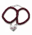 Couple Bracelets - Magnetic Pearls & Wood - 1