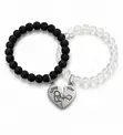 Couple Bracelets - Magnetic Pearls & Wood - 2