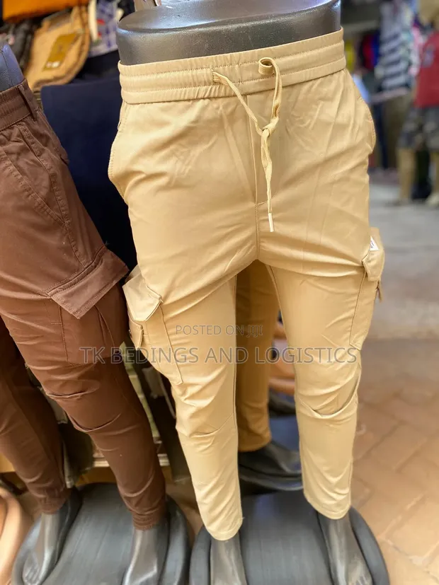 Brown Cotton Cargo Men Pants - 1