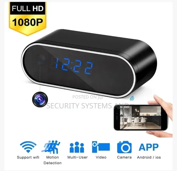 Digital Clock Spy Camera Full HD with Night Vision - 1