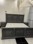 King Size Bed (6ft x 6ft) with Bedside - Musambya Wood - 1