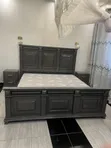 King Size Bed (6ft x 6ft) with Bedside - Musambya Wood - 2