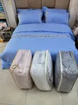 Blue Linen Bed Comforter Set - 1