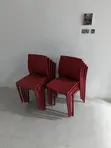 Stylish Portable Plastic Chairs - Red - 1