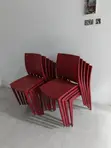 Stylish Portable Plastic Chairs - Red - 2