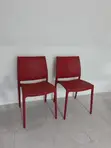 Court Yard Plastic Chairs - Red - 2