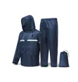 Navy Blue Two-Piece Waterproof Rain Suit - 1